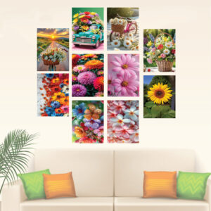 Flower 10 pieces wallmate on pvc